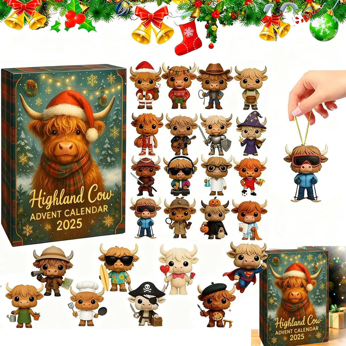 Highland Cow Christmas Advent Calendar