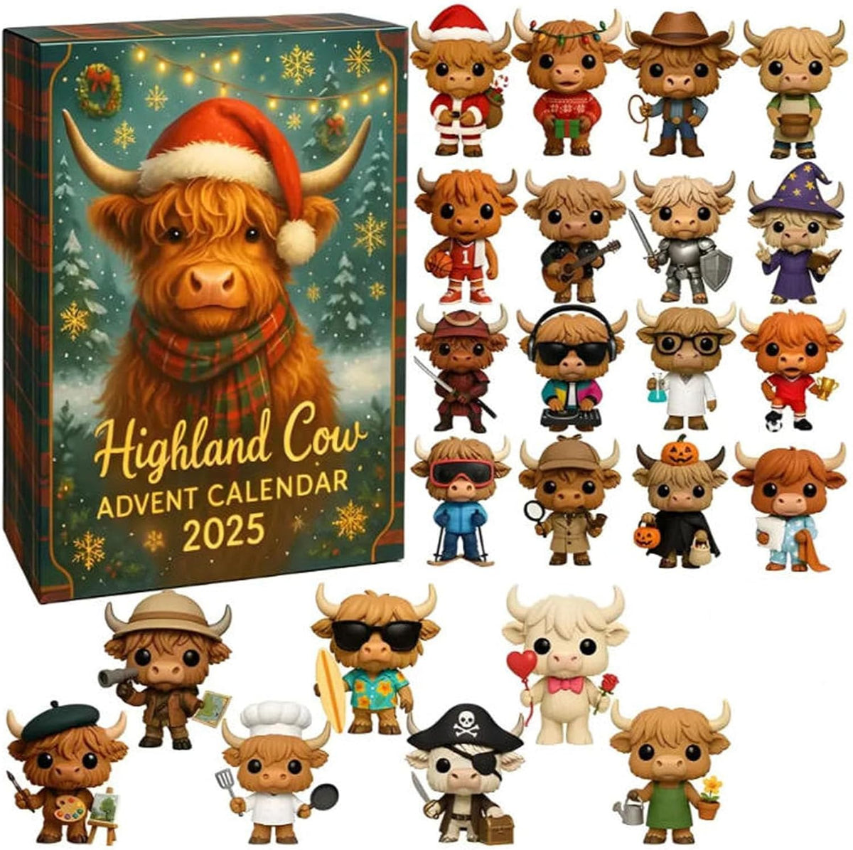 Highland Cow Christmas Advent Calendar