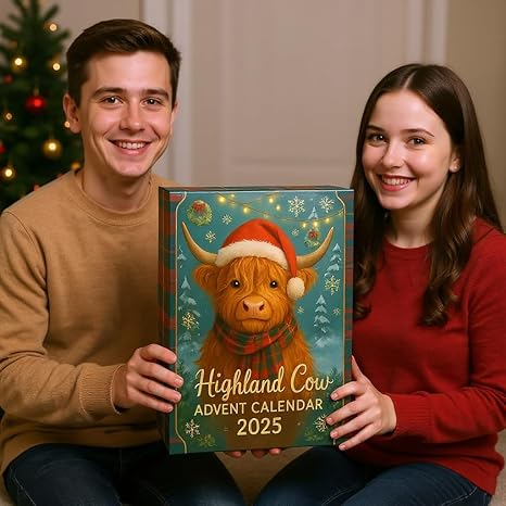 Highland Cow Christmas Advent Calendar