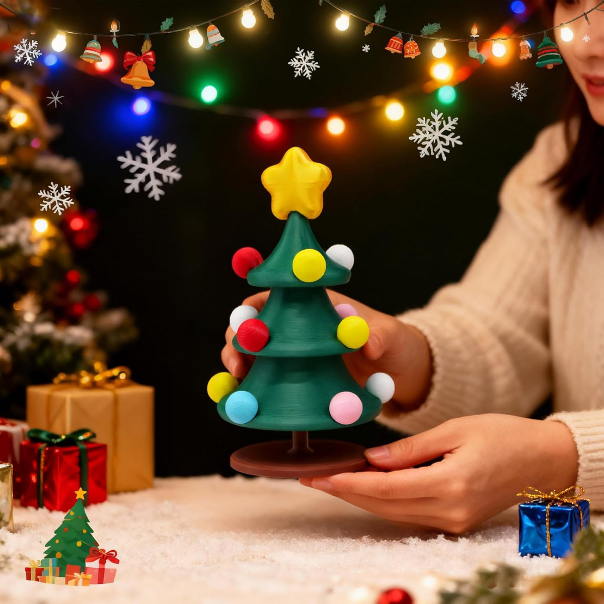 Rotating 3D Christmas Tree Toy